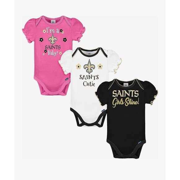Gerber Other - Gerber NFL New Orleans Saints Baby Girls'  3 Pack Short Sleeve Onesie 0-3M NEW